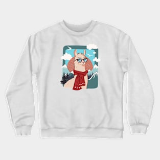 Amazing adventure of a cool lama Crewneck Sweatshirt